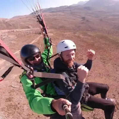 Bautismo de vuelo en parapente biplaza en Teba