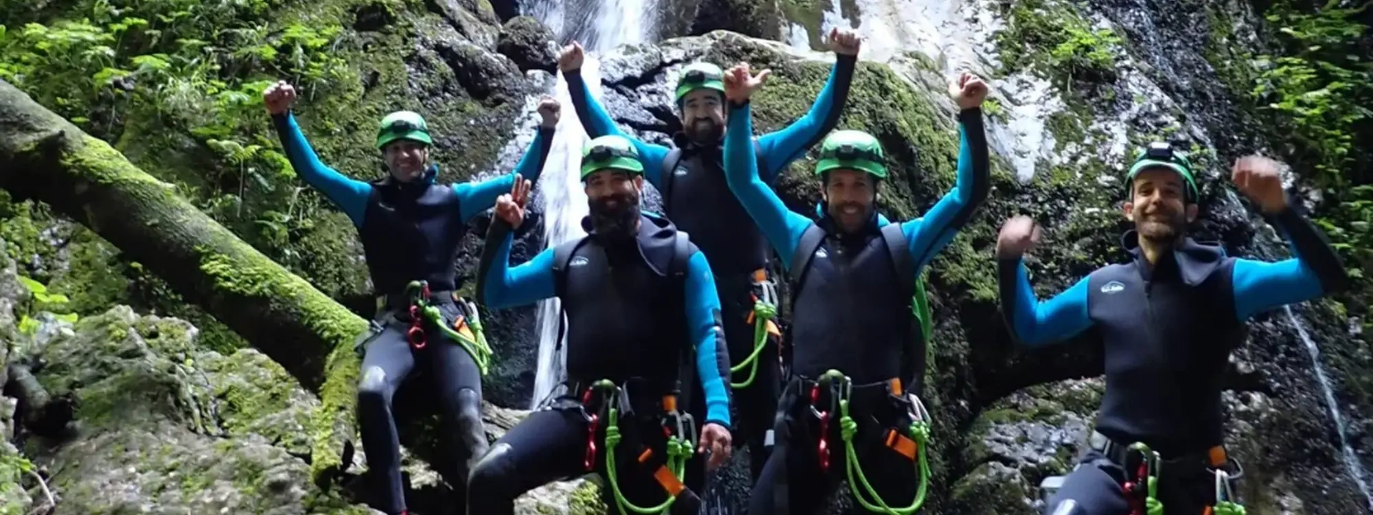 Barranquismo acuático en el barranco de la Leze en Eguino, Álava