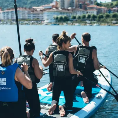 Descenso del río Oria en Paddlesurf XXL con poteo incluido desde Orio, Guipúzcoa