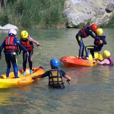 Gymkana acuática en el río Gállego desde Murillo de Gállego, Zaragoza