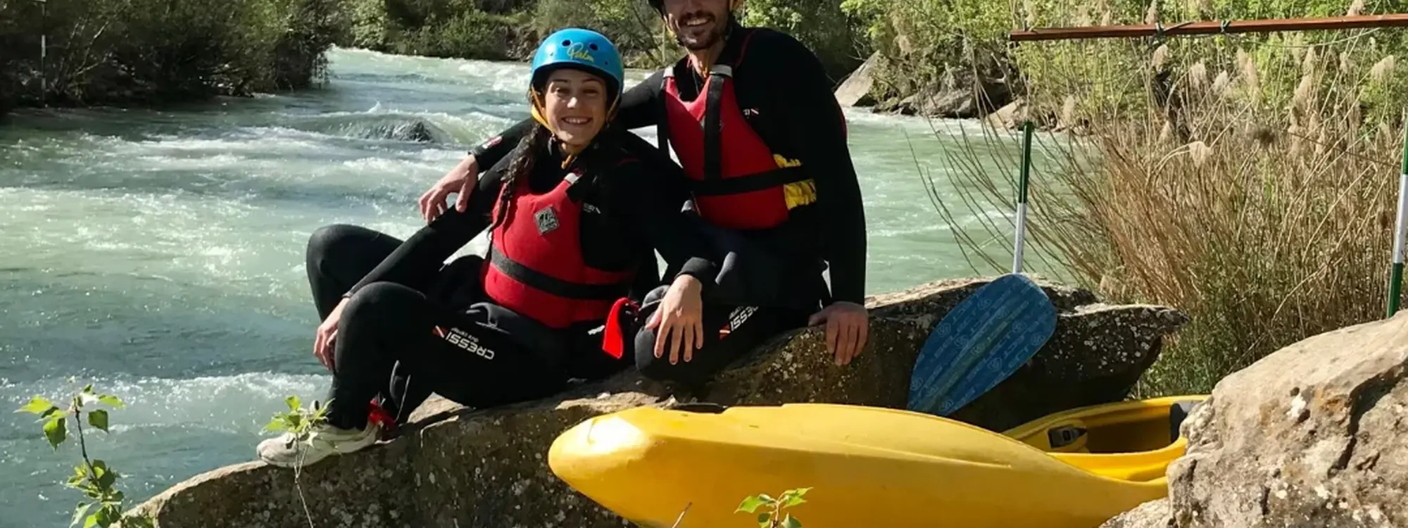 Curso de kayak en el río Gállego desde Murillo de Gállego