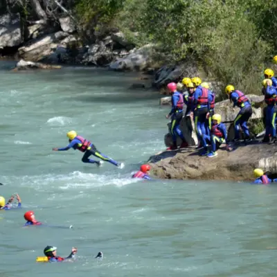Gymkana acuática en el río Gállego desde Murillo de Gállego, Zaragoza