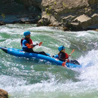 Canoraft en el río Gállego desde Murillo de Gállego
