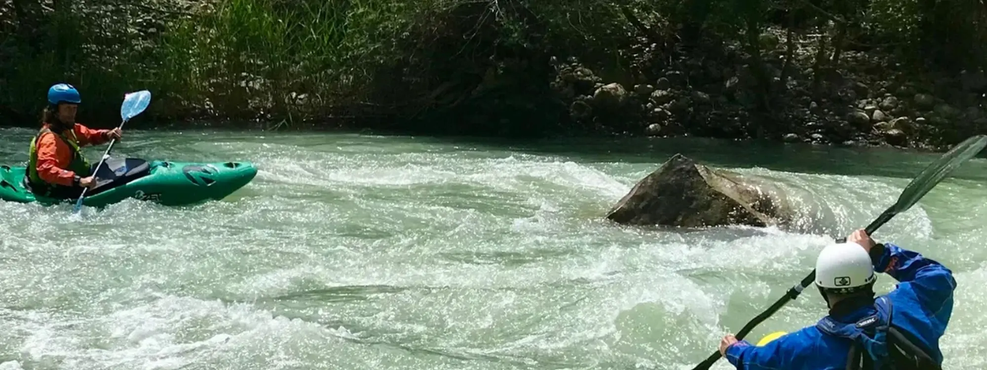 Curso de kayak en el río Gállego desde Murillo de Gállego