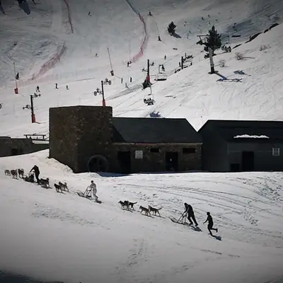 ESPECIAL PAREJAS: Paseo en trineo de perros bajo la luz de la luna desde la Pineta, Bielsa