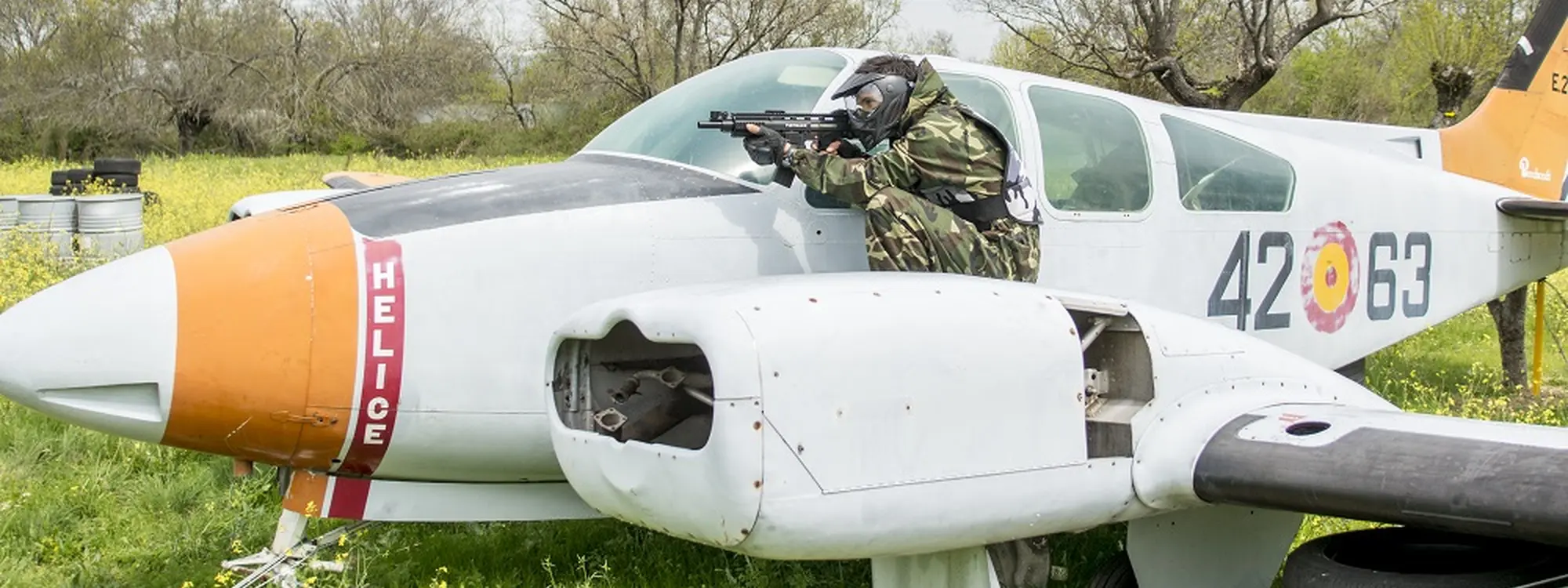 Paintball adulto y opción de menús, barbacoa y barra libre en San Lorenzo del Escorial, Madrid