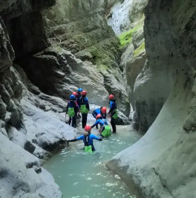 Barranco de las Gloces de iniciación en el Pirineo